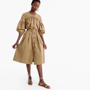 J. Crew Button Front Midi Chino Skirt